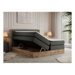 Łóżko kontynentalne AMORE KING 180x200 - H3 - ciemnoszary, ekoskóra