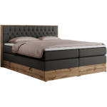 Łóżko kontynentalne AMORE KING 200x200 - H3 - ciemnoszary, ekoskóra