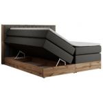 Łóżko kontynentalne AMORE KING 200x200 - H3 - ciemnoszary, ekoskóra