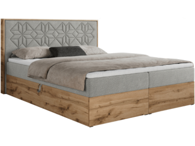 Łóżko kontynentalne NESSI 140x200 - H3 - jasnoszary, struktura