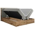 Łóżko kontynentalne NESSI 140x200 - H3 - jasnoszary, struktura