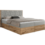 Łóżko kontynentalne NESSI 200x200 - H3 - jasnoszary, struktura