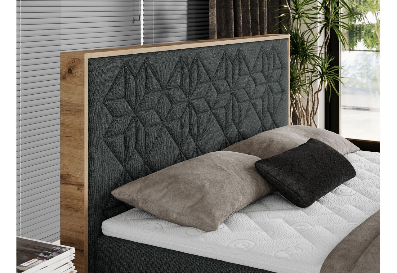 Łóżko kontynentalne NESSI 160x200 - H3 - ciemnoszary, struktura