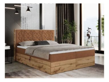 Łóżko kontynentalne NESSI 160x200 - H3 - pomarańczowy, struktura