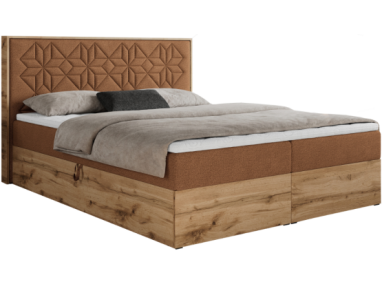 Łóżko kontynentalne NESSI 160x200 - H3 - pomarańczowy, struktura