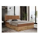 Łóżko kontynentalne NESSI 200x200 - H3 - pomarańczowy, struktura