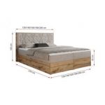 Łóżko kontynentalne NESSI 120x200 - H3 - beżowy, struktura