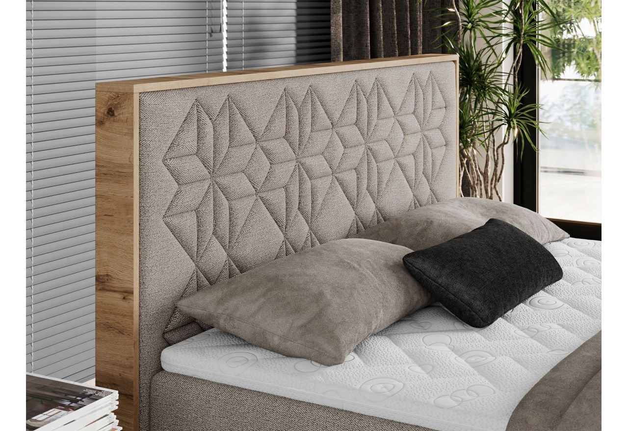 Łóżko kontynentalne NESSI 120x200 - H3 - beżowy, struktura