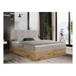 Łóżko kontynentalne NESSI 200x200 - H3 - beżowy, struktura