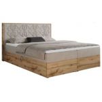 Łóżko kontynentalne NESSI 200x200 - H3 - beżowy, struktura