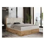 Łóżko kontynentalne NESSI 120x200 - H3 - beżowy, welwet