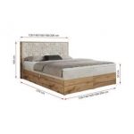 Łóżko kontynentalne NESSI 120x200 - H3 - beżowy, welwet