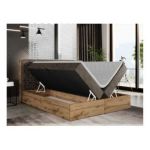 Łóżko kontynentalne NESSI 160x200 - H3 - brązowy, welwet