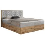 Łóżko kontynentalne NESSI 120x200 - H3 - jasnoszary, welwet