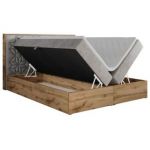 Łóżko kontynentalne NESSI 120x200 - H3 - jasnoszary, welwet