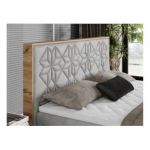 Łóżko kontynentalne NESSI 200x200 - H3 - jasnoszary, welwet