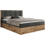 Łóżko kontynentalne NESSI 120x200 - H3 - ciemnoszary, welwet