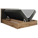 Łóżko kontynentalne NESSI 140x200 - H3 - ciemnoszary, welwet