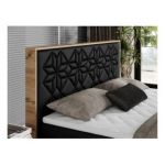 Łóżko kontynentalne NESSI 120x200 - H3 - czarny, ekoskóra