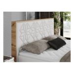 Łóżko kontynentalne NESSI 180x200 - H3 - biały, ekoskóra