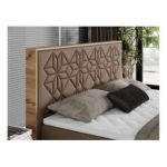 Łóżko kontynentalne NESSI 200x200 - H3 - brązowy, ekoskóra