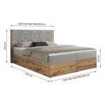 Łóżko kontynentalne NESSI 160x200 - H4 - jasnoszary, struktura