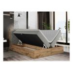 Łóżko kontynentalne NESSI 160x200 - H4 - jasnoszary, struktura