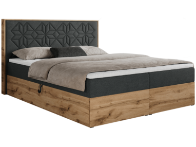 Łóżko kontynentalne NESSI 120x200 - H4 - ciemnoszary, struktura