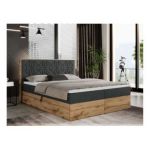 Łóżko kontynentalne NESSI 200x200 - H4 - ciemnoszary, struktura