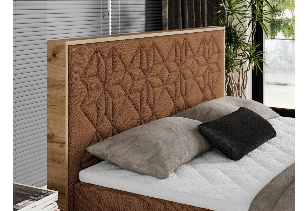 Łóżko kontynentalne NESSI 120x200 - H4 - pomarańczowy, struktura