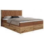 Łóżko kontynentalne NESSI 120x200 - H4 - pomarańczowy, struktura