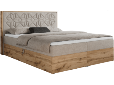 Łóżko kontynentalne NESSI 120x200 - H4 - beżowy, struktura