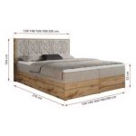 Łóżko kontynentalne NESSI 180x200 - H4 - beżowy, struktura