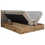 Łóżko kontynentalne NESSI 200x200 - H4 - beżowy, struktura