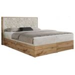 Łóżko kontynentalne NESSI 140x200 - H4 - beżowy, welwet