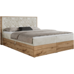 Łóżko kontynentalne NESSI 200x200 - H4 - beżowy, welwet