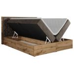 Łóżko kontynentalne NESSI 200x200 - H4 - brązowy, welwet