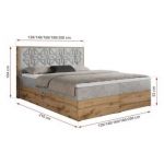 Łóżko kontynentalne NESSI 140x200 - H4 - jasnoszary, welwet