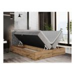 Łóżko kontynentalne NESSI 140x200 - H4 - jasnoszary, welwet