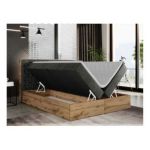 Łóżko kontynentalne NESSI 120x200 - H4 - ciemnoszary, welwet