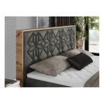 Łóżko kontynentalne NESSI 140x200 - H4 - ciemnoszary, welwet