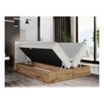 Łóżko kontynentalne NESSI 180x200 - H4 - biały, ekoskóra