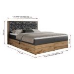 Łóżko kontynentalne NESSI 120x200 - H4 - szary, ekoskóra