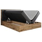 Łóżko kontynentalne NESSI 120x200 - H4 - szary, ekoskóra