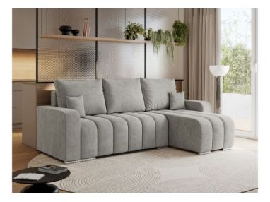 Narożnik KIRASSO L - uniwersalny - jasnoszary, struktura