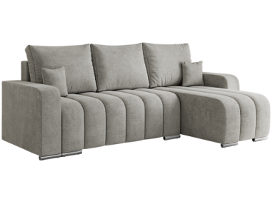 Narożnik KIRASSO L - uniwersalny - jasnoszary, struktura