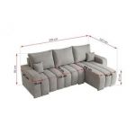 Narożnik KIRASSO L - uniwersalny - jasnoszary, struktura