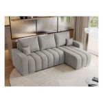 Narożnik KIRASSO L - uniwersalny - jasnoszary, struktura