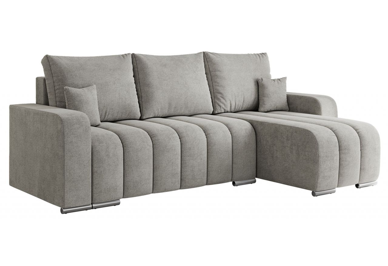 Narożnik KIRASSO L - uniwersalny - jasnoszary, struktura