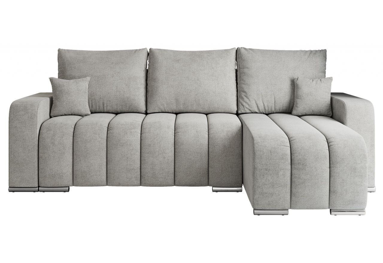 Narożnik KIRASSO L - uniwersalny - jasnoszary, struktura